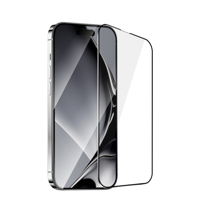 Karkaistua lasia oleva näytönsuoja metallikehyksellä, iPhone 16 Pro Max ryhmässä ÄLYPUHELIMET JA TABLETIT / Puhelimen suojakotelo / Apple / iPhone 16 @ TP E-commerce Nordic AB (A22746)