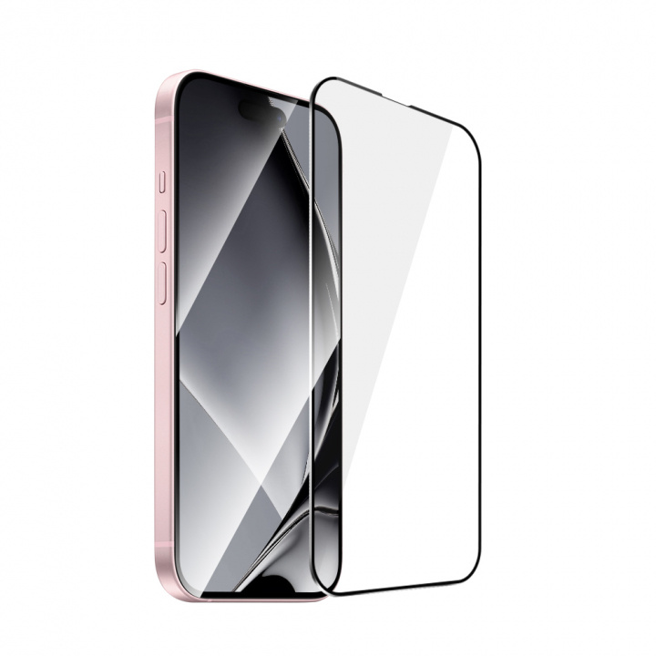 Karkaistua lasia näytönsuoja metalli kehys, iPhone 15 ryhmässä ÄLYPUHELIMET JA TABLETIT / Puhelimen suojakotelo / Apple / iPhone 15 @ TP E-commerce Nordic AB (A22748)