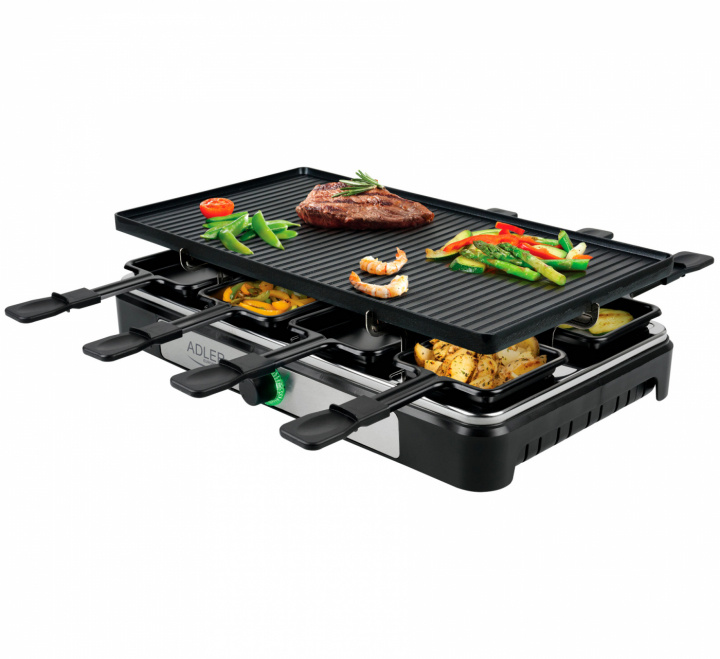 Adler AD 6616 Raclette - electric grill ryhmässä KOTI, TALOUS JA PUUTARHA / Kodinkoneet / Leivänpaahtimet & Leipägrillit / Pöytägrillit ja Raclette @ TP E-commerce Nordic AB (A22770)
