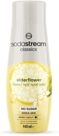 Sodastream Elderflower No Sugar 440ml, tekee noin 9 litraa valmista juomaa ryhmässä KOTI, TALOUS JA PUUTARHA / Kodinkoneet / Vesi ja mehu / Hiilihapotuslaitteet / Mausteet @ TP E-commerce Nordic AB (A22814)