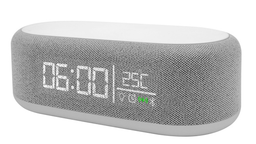 United AWB2465 Alarm Clock w/Wireless Charger & BT Speaker White ryhmässä KOTI, TALOUS JA PUUTARHA / Kellot ja laskimet / Herätyskellot @ TP E-commerce Nordic AB (A22900D)