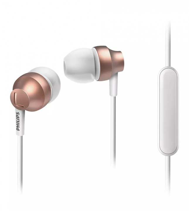 Philips Chromz In-ear headphones w/mic, Rosegold ryhmässä KODINELEKTRONIIKKA / Ääni & Kuva / Kuulokkeet & Tarvikkeet / Kuulokkeet @ TP E-commerce Nordic AB (A22912)