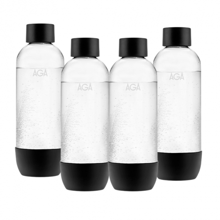 4-pack AGA AQVIA PET-flaska, 1L, Svart ryhmässä KOTI, TALOUS JA PUUTARHA / Kodinkoneet / Vesi ja mehu / Hiilihapotuslaitteet / Tarvikkeet @ TP E-commerce Nordic AB (A22959PKT2)