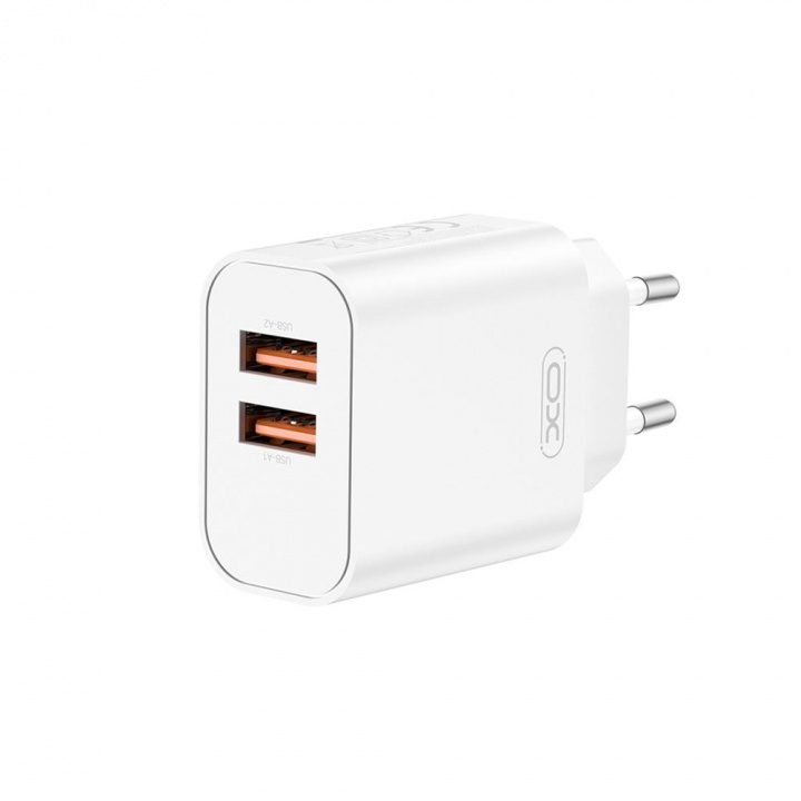 XO wall charger CE34 2x USB 2,4A white ryhmässä ÄLYPUHELIMET JA TABLETIT / Laturit & Kaapelit / Seinälaturi / Seinälaturi USB @ TP E-commerce Nordic AB (A22962)
