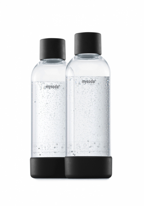 Mysoda PET-flaska 1L 2-pack, Black ryhmässä KOTI, TALOUS JA PUUTARHA / Kodinkoneet / Vesi ja mehu / Hiilihapotuslaitteet / Tarvikkeet @ TP E-commerce Nordic AB (A22975)