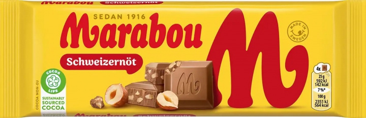 Marabou Schweizernöt 100g ryhmässä URHEILU, VAPAA-AIKA JA HARRASTUS / Hauskat tavarat / Karkki @ TP E-commerce Nordic AB (A22990)
