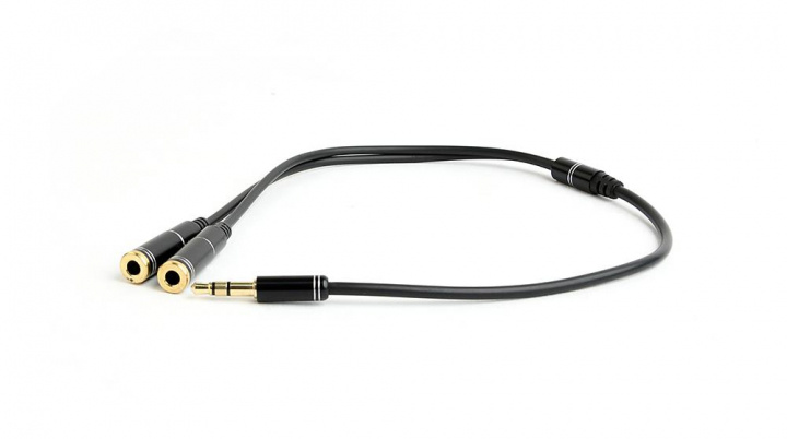 Gembird 3.5mm audio Y-splitter kabel 10cm - Svart ryhmässä KODINELEKTRONIIKKA / Kaapelit & Sovittimet / Analoginen ääni / Sovittimet @ TP E-commerce Nordic AB (A23023)