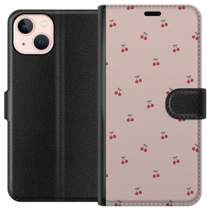 Lompakkokotelo Apple iPhone 13 mini-laitteelle, jossa on Kirsikka kuvio ryhmässä ÄLYPUHELIMET JA TABLETIT / Puhelimen suojakotelo / Apple / iPhone 13 Mini / Kotelo @ TP E-commerce Nordic AB (A50439)