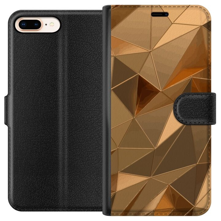 Lompakkokotelo Apple iPhone 7 Plus-laitteelle, jossa on 3D Kulta kuvio ryhmässä ÄLYPUHELIMET JA TABLETIT / Puhelimen suojakotelo / Apple / iPhone 7 Plus / Kotelo @ TP E-commerce Nordic AB (A51455)