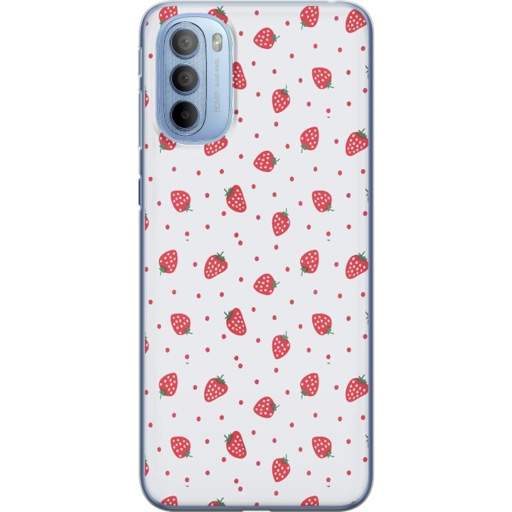 Kännykkäkuori Motorola Moto G31-laitteelle, jossa on Mansikat kuvio ryhmässä ÄLYPUHELIMET JA TABLETIT / Puhelimen suojakotelo / Motorola @ TP E-commerce Nordic AB (A54925)
