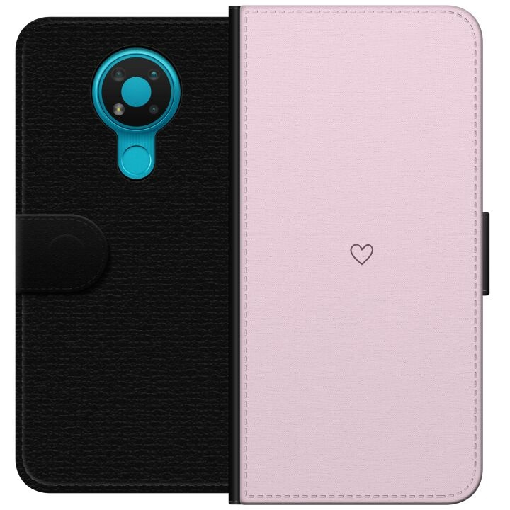 Lompakkokotelo Nokia 3.4-laitteelle, jossa on Sydän kuvio ryhmässä ÄLYPUHELIMET JA TABLETIT / Puhelimen suojakotelo / Nokia/Microsoft @ TP E-commerce Nordic AB (A55710)