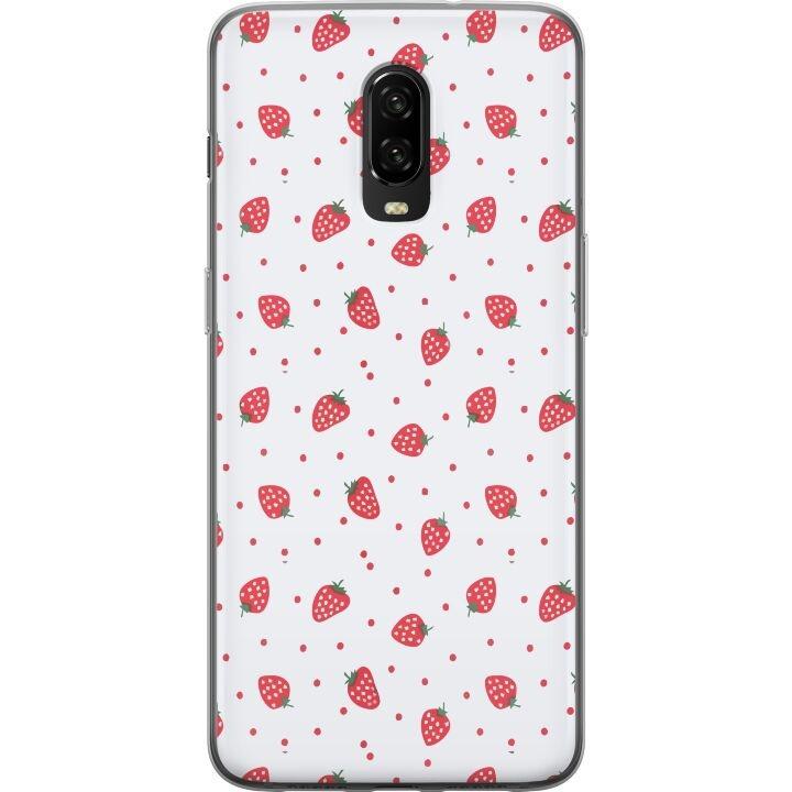 Kännykkäkuori OnePlus 6T-laitteelle, jossa on Mansikat kuvio ryhmässä ÄLYPUHELIMET JA TABLETIT / Puhelimen suojakotelo / OnePlus @ TP E-commerce Nordic AB (A56572)
