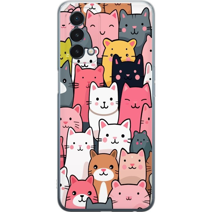 Kännykkäkuori OnePlus Nord N200 5G-laitteelle, jossa on Kissan kuviointi kuvio ryhmässä ÄLYPUHELIMET JA TABLETIT / Puhelimen suojakotelo / OnePlus @ TP E-commerce Nordic AB (A57400)