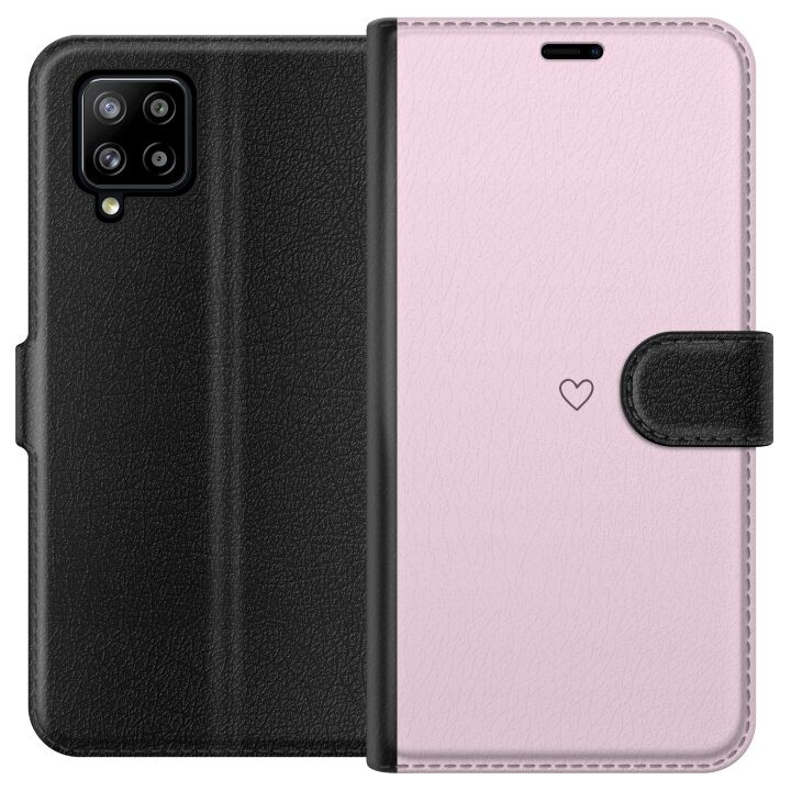Lompakkokotelo Samsung Galaxy A42 5G-laitteelle, jossa on Sydän kuvio