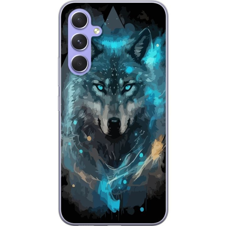 Kännykkäkuori Samsung Galaxy A54-laitteelle, jossa on Susi kuvio