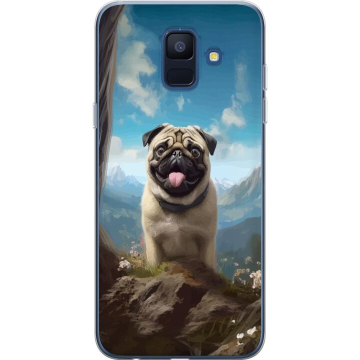 Kännykkäkuori Samsung Galaxy A6 (2018)-laitteelle, jossa on Iloinen Koira kuvio ryhmässä ÄLYPUHELIMET JA TABLETIT / Puhelimen suojakotelo / Samsung @ TP E-commerce Nordic AB (A60002)