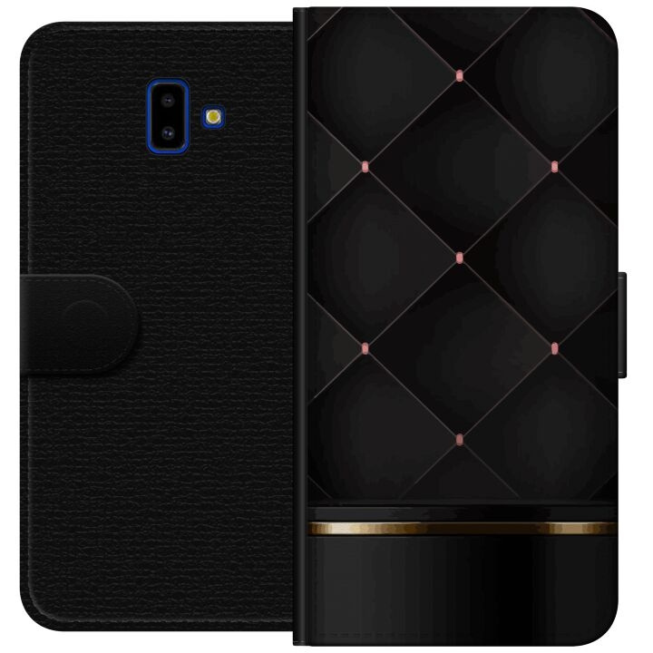 Lompakkokotelo Samsung Galaxy J6+-laitteelle, jossa on Ylellinen linja kuvio ryhmässä ÄLYPUHELIMET JA TABLETIT / Puhelimen suojakotelo / Samsung @ TP E-commerce Nordic AB (A60512)