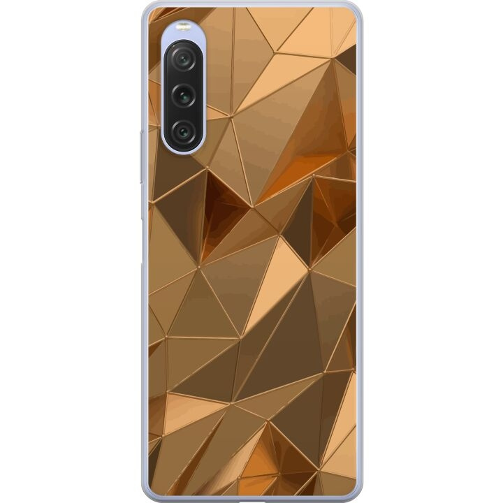 Kännykkäkuori Sony Xperia 10 V-laitteelle, jossa on 3D Kulta kuvio ryhmässä ÄLYPUHELIMET JA TABLETIT / Puhelimen suojakotelo / Sony @ TP E-commerce Nordic AB (A61088)