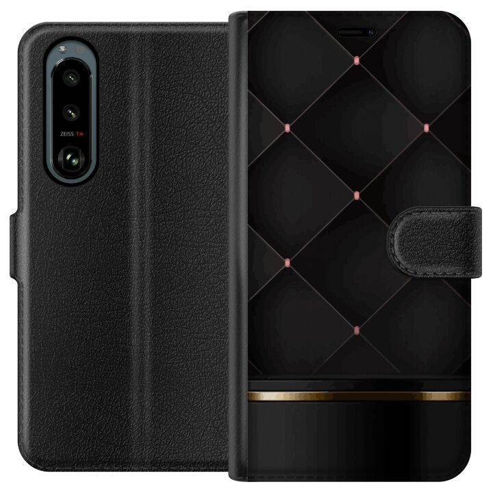 Lompakkokotelo Sony Xperia 5 III-laitteelle, jossa on Ylellinen linja kuvio ryhmässä ÄLYPUHELIMET JA TABLETIT / Puhelimen suojakotelo / Sony @ TP E-commerce Nordic AB (A61430)
