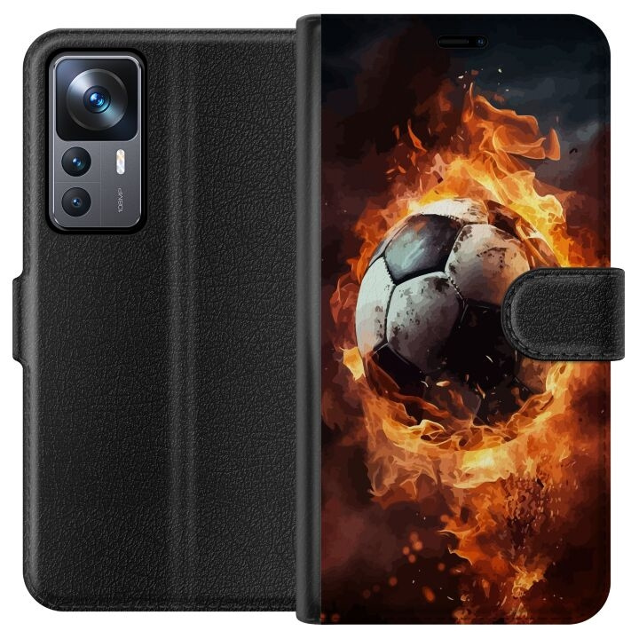 Lompakkokotelo Xiaomi 12T-laitteelle, jossa on Jalkapallo kuvio ryhmässä ÄLYPUHELIMET JA TABLETIT / Puhelimen suojakotelo / Xiaomi @ TP E-commerce Nordic AB (A63974)