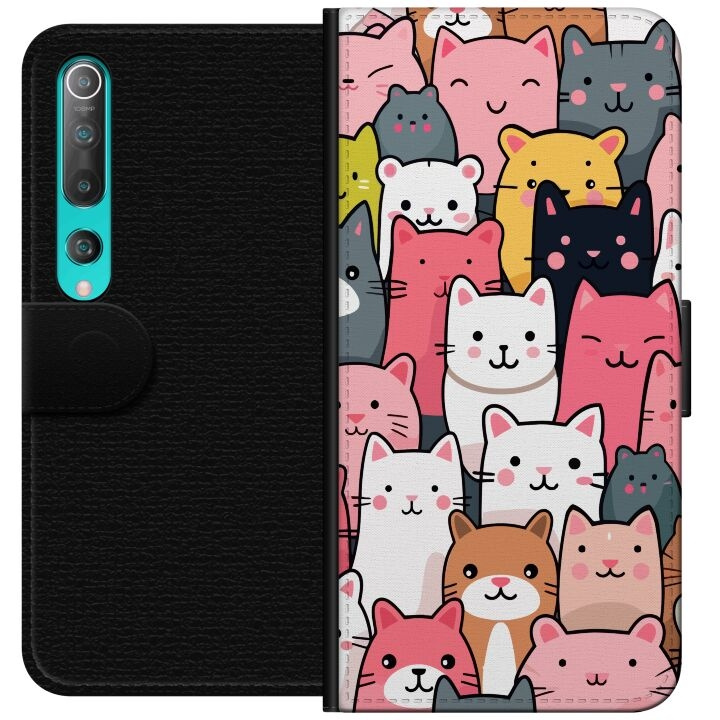 Lompakkokotelo Xiaomi Mi 10 5G-laitteelle, jossa on Kissan kuviointi kuvio ryhmässä ÄLYPUHELIMET JA TABLETIT / Puhelimen suojakotelo / Xiaomi @ TP E-commerce Nordic AB (A64447)