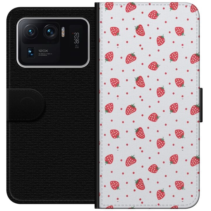 Lompakkokotelo Xiaomi Mi 11 Ultra-laitteelle, jossa on Mansikat kuvio ryhmässä ÄLYPUHELIMET JA TABLETIT / Puhelimen suojakotelo / Xiaomi @ TP E-commerce Nordic AB (A64969)