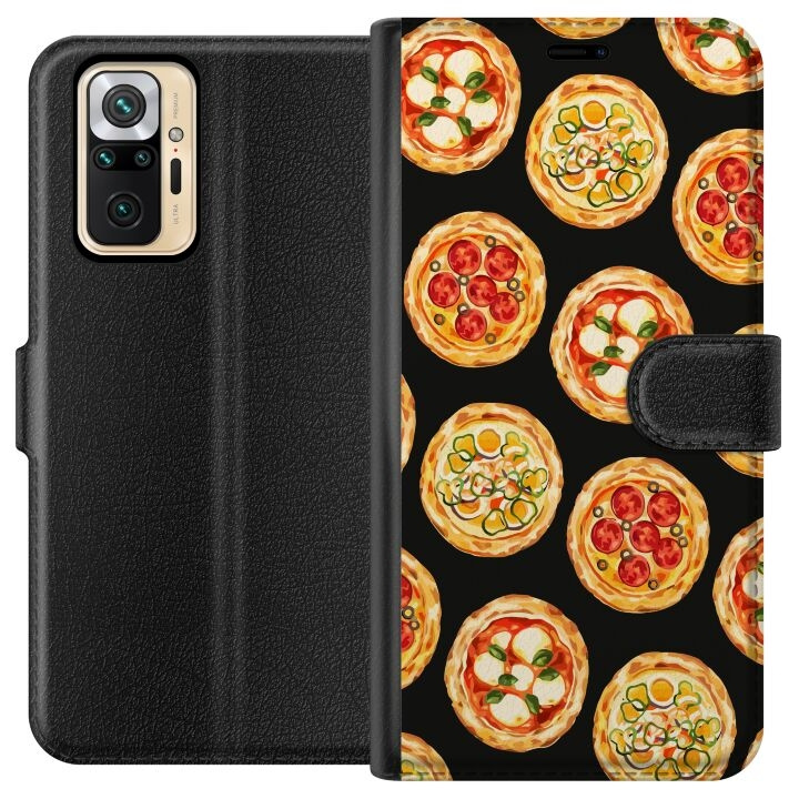 Lompakkokotelo Xiaomi Redmi Note 10 Pro-laitteelle, jossa on Pizza kuvio ryhmässä ÄLYPUHELIMET JA TABLETIT / Puhelimen suojakotelo / Xiaomi @ TP E-commerce Nordic AB (A65964)