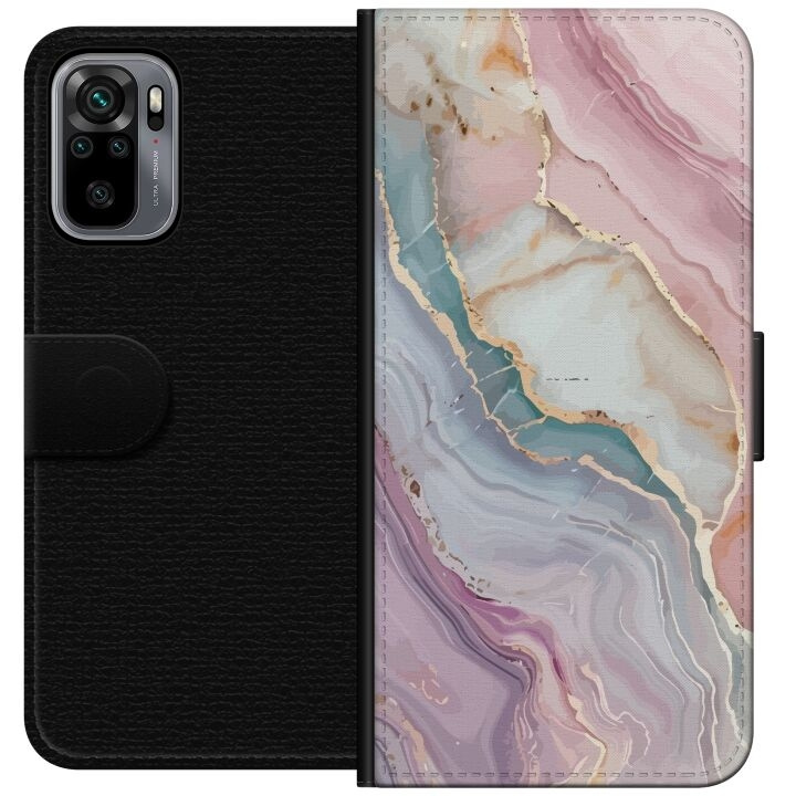 Lompakkokotelo Xiaomi Redmi Note 10S-laitteelle, jossa on Marmori kuvio ryhmässä ÄLYPUHELIMET JA TABLETIT / Puhelimen suojakotelo / Xiaomi @ TP E-commerce Nordic AB (A66027)
