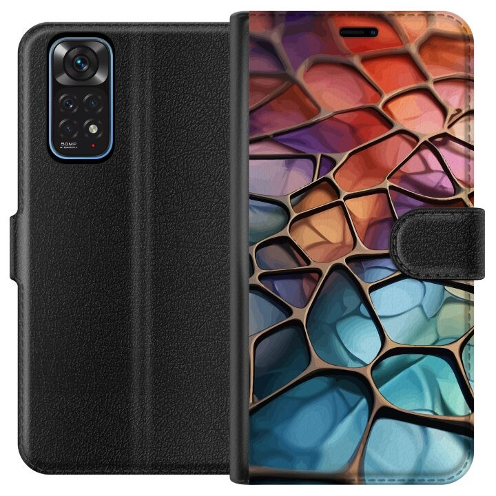 Lompakkokotelo Xiaomi Redmi Note 11-laitteelle, jossa on Metallikuviointi kuvio ryhmässä ÄLYPUHELIMET JA TABLETIT / Puhelimen suojakotelo / Xiaomi @ TP E-commerce Nordic AB (A66069)