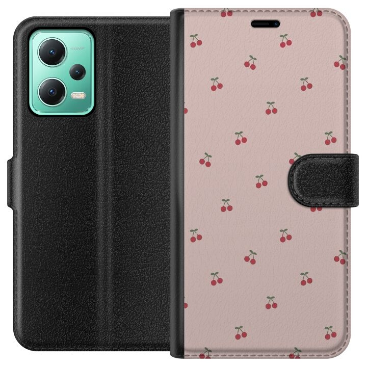 Lompakkokotelo Xiaomi Redmi Note 12-laitteelle, jossa on Kirsikka kuvio ryhmässä ÄLYPUHELIMET JA TABLETIT / Puhelimen suojakotelo / Xiaomi @ TP E-commerce Nordic AB (A66228)
