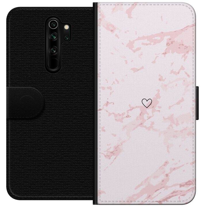 Lompakkokotelo Xiaomi Redmi Note 8 Pro -laitteelle, jossa on Roosa Sydän kuvio ryhmässä ÄLYPUHELIMET JA TABLETIT / Puhelimen suojakotelo / Xiaomi @ TP E-commerce Nordic AB (A66514)