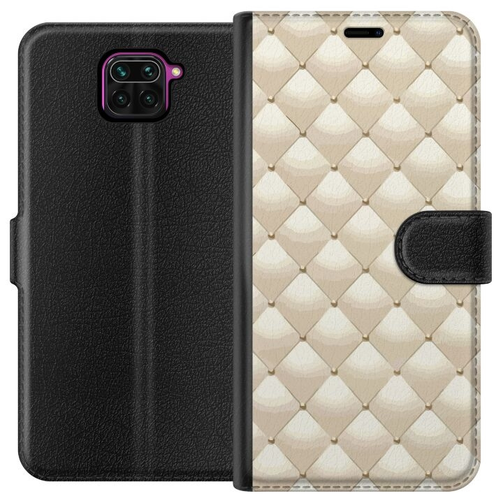 Lompakkokotelo Xiaomi Redmi Note 9-laitteelle, jossa on Kultakiilto kuvio ryhmässä ÄLYPUHELIMET JA TABLETIT / Puhelimen suojakotelo / Xiaomi @ TP E-commerce Nordic AB (A66571)