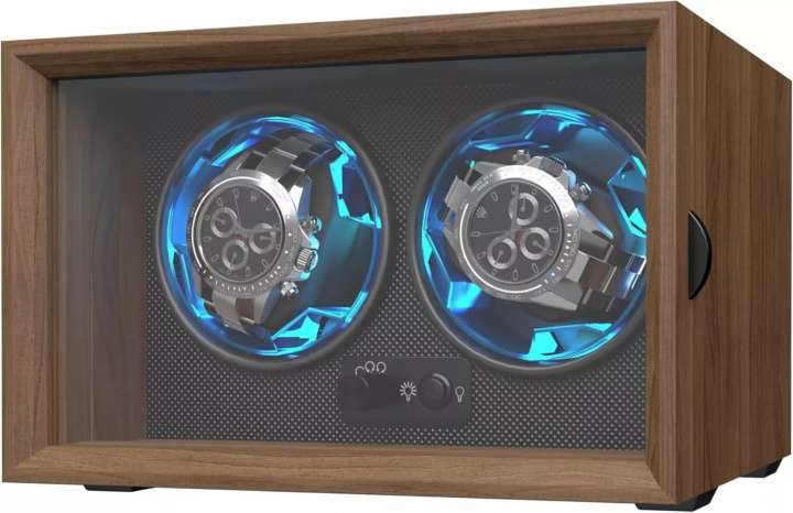 Watch winder för 2 klockor med LED-belysning och USB-strömförsörjning ryhmässä KOTI, TALOUS JA PUUTARHA / Kellot ja laskimet / Tarvikkeet @ TP E-commerce Nordic AB (A70011)