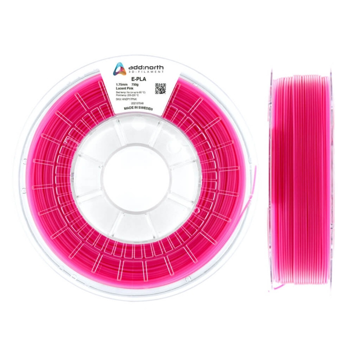 ADDNORTH E-PLA 1.75mm 750g Lucent Pink ryhmässä TIETOKOONET & TARVIKKEET / Tulostimet & Tarvikkeet / Tulostimet / 3D-tulostin & Tarvikkeet / Tillbehör @ TP E-commerce Nordic AB (C00097)