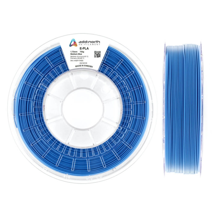 ADDNORTH E-PLA 1.75mm 750g Medium Blue ryhmässä TIETOKOONET & TARVIKKEET / Tulostimet & Tarvikkeet / Tulostimet / 3D-tulostin & Tarvikkeet / Tillbehör @ TP E-commerce Nordic AB (C00099)