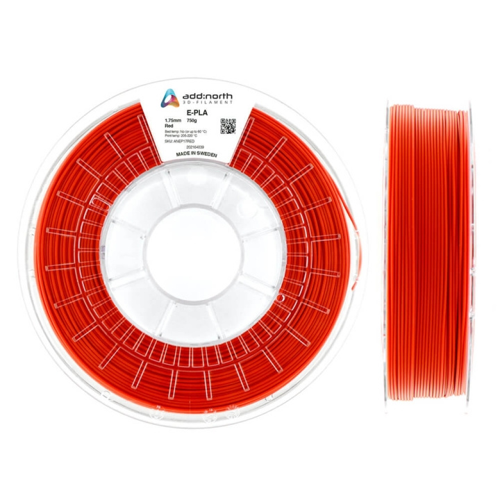 ADDNORTH E-PLA 1.75mm 750g Red ryhmässä TIETOKOONET & TARVIKKEET / Tulostimet & Tarvikkeet / Tulostimet / 3D-tulostin & Tarvikkeet / Tillbehör @ TP E-commerce Nordic AB (C00101)