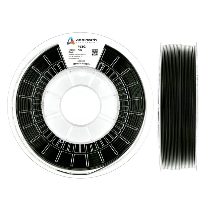 ADDNORTH PETG 1.75mm 750g Black ryhmässä TIETOKOONET & TARVIKKEET / Tulostimet & Tarvikkeet / Tulostimet / 3D-tulostin & Tarvikkeet / Tillbehör @ TP E-commerce Nordic AB (C00112)