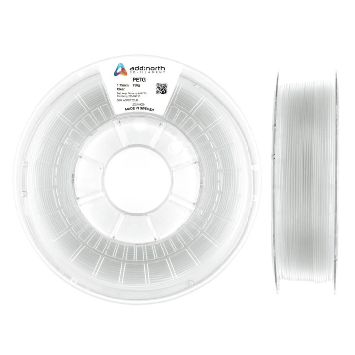 ADDNORTH PETG 1.75mm 750g Clear ryhmässä TIETOKOONET & TARVIKKEET / Tulostimet & Tarvikkeet / Tulostimet / 3D-tulostin & Tarvikkeet / Tillbehör @ TP E-commerce Nordic AB (C00113)