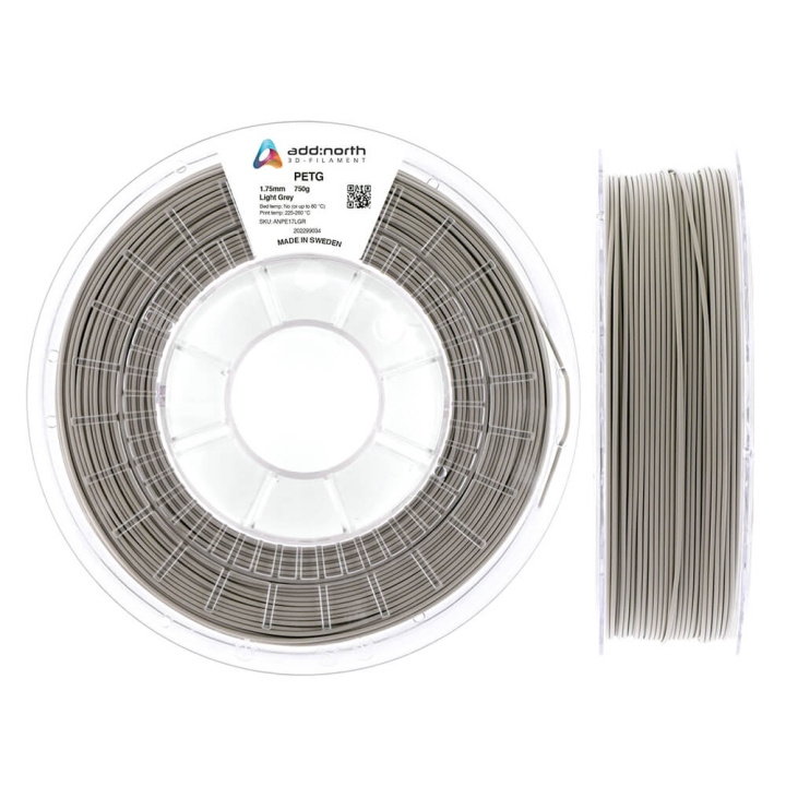 ADDNORTH PETG 1.75mm 750g Light Grey ryhmässä TIETOKOONET & TARVIKKEET / Tulostimet & Tarvikkeet / Tulostimet / 3D-tulostin & Tarvikkeet / Tillbehör @ TP E-commerce Nordic AB (C00117)