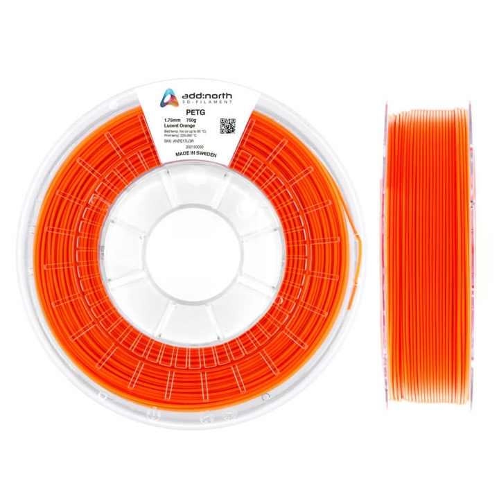 ADDNORTH PETG 1.75mm 750g Lucent Orange ryhmässä TIETOKOONET & TARVIKKEET / Tulostimet & Tarvikkeet / Tulostimet / 3D-tulostin & Tarvikkeet / Tillbehör @ TP E-commerce Nordic AB (C00118)