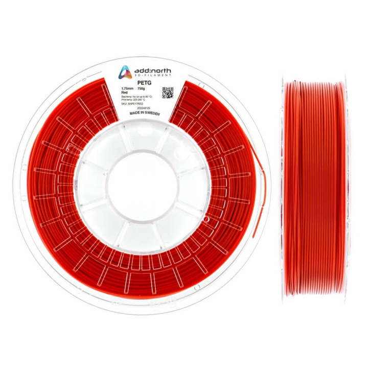 ADDNORTH PETG 1.75mm 750g Red ryhmässä TIETOKOONET & TARVIKKEET / Tulostimet & Tarvikkeet / Tulostimet / 3D-tulostin & Tarvikkeet / Tillbehör @ TP E-commerce Nordic AB (C00120)