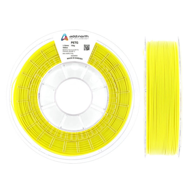 ADDNORTH PETG 1.75mm 750g Yellow ryhmässä TIETOKOONET & TARVIKKEET / Tulostimet & Tarvikkeet / Tulostimet / 3D-tulostin & Tarvikkeet / Tillbehör @ TP E-commerce Nordic AB (C00123)