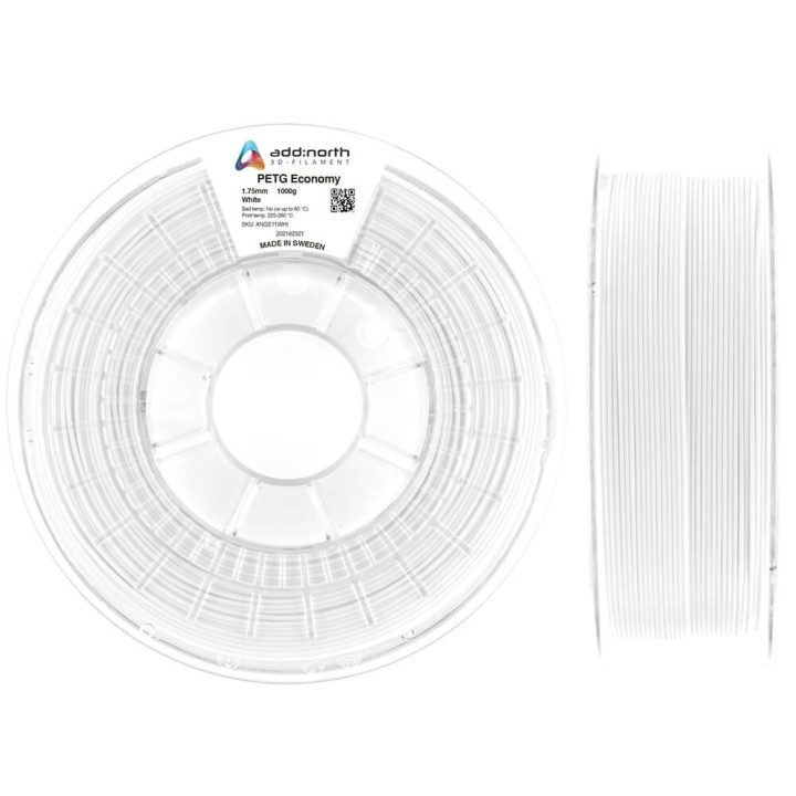 ADDNORTH PETG Economy 1.75mm 1000g White ryhmässä TIETOKOONET & TARVIKKEET / Tulostimet & Tarvikkeet / Tulostimet / 3D-tulostin & Tarvikkeet / Tillbehör @ TP E-commerce Nordic AB (C00128)