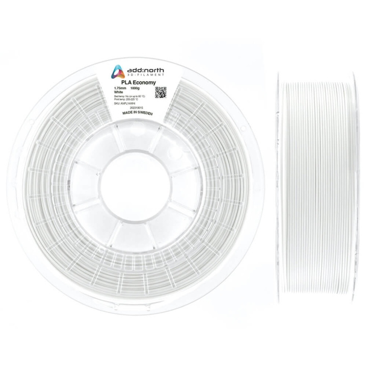 ADDNORTH PLA Economy 1000g White ryhmässä TIETOKOONET & TARVIKKEET / Tulostimet & Tarvikkeet / Tulostimet / 3D-tulostin & Tarvikkeet / Tillbehör @ TP E-commerce Nordic AB (C00131)