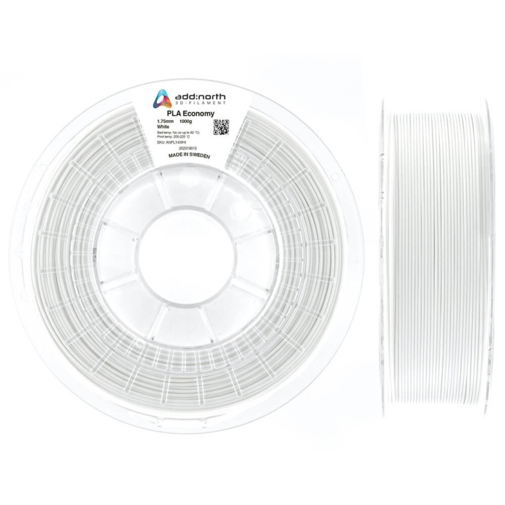 ADDNORTH PLA Economy 1.75mm 1000g White ryhmässä TIETOKOONET & TARVIKKEET / Tulostimet & Tarvikkeet / Tulostimet / 3D-tulostin & Tarvikkeet / Tillbehör @ TP E-commerce Nordic AB (C00131)