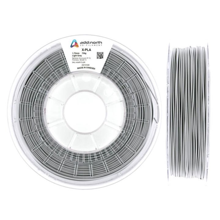 ADDNORTH X-PLA 1.75mm 750g Light Grey ryhmässä TIETOKOONET & TARVIKKEET / Tulostimet & Tarvikkeet / Tulostimet / 3D-tulostin & Tarvikkeet / Tillbehör @ TP E-commerce Nordic AB (C00143)