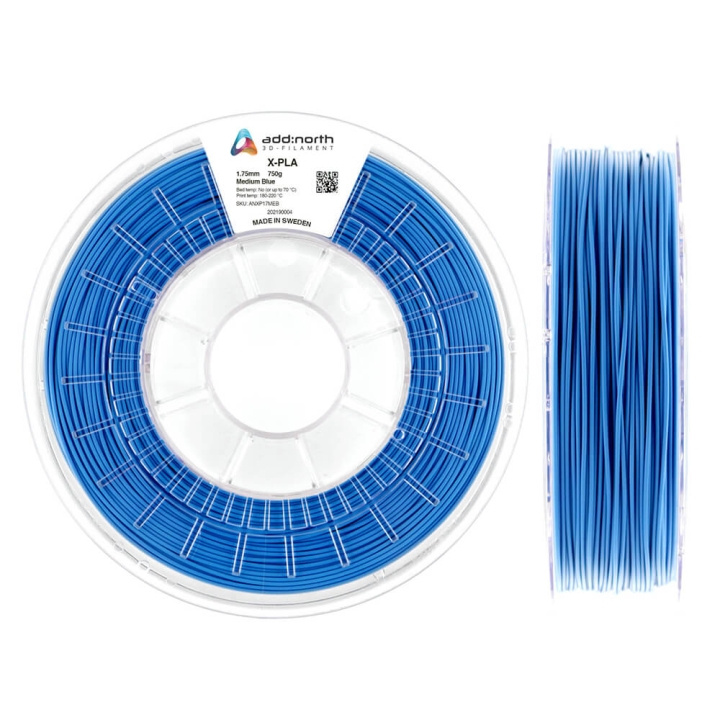 ADDNORTH X-PLA 1.75mm 750g Medium Blue ryhmässä TIETOKOONET & TARVIKKEET / Tulostimet & Tarvikkeet / Tulostimet / 3D-tulostin & Tarvikkeet / Tillbehör @ TP E-commerce Nordic AB (C00144)