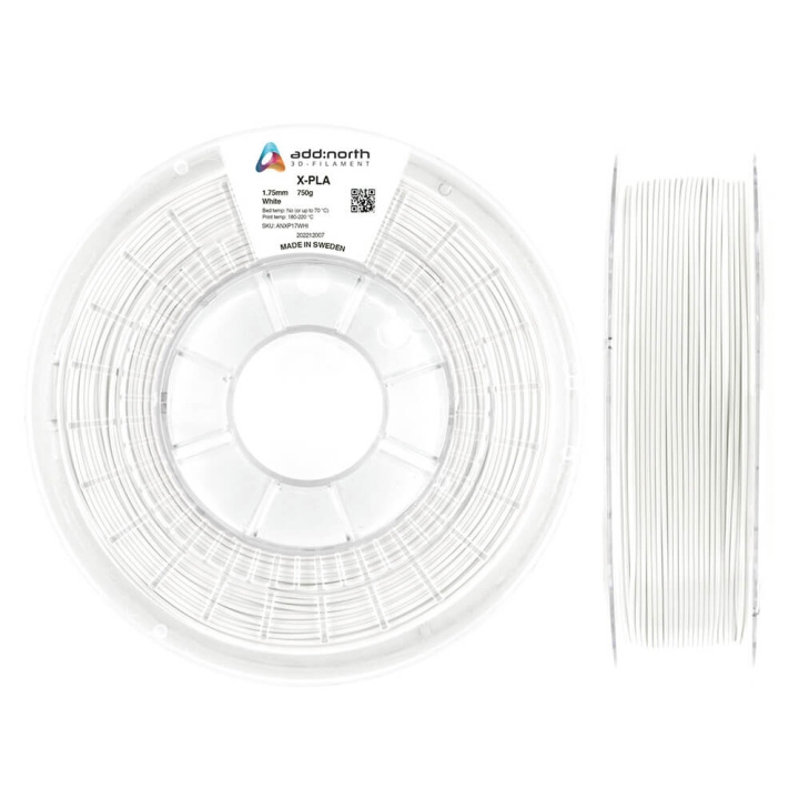 ADDNORTH X-PLA 1.75mm 750g White ryhmässä TIETOKOONET & TARVIKKEET / Tulostimet & Tarvikkeet / Tulostimet / 3D-tulostin & Tarvikkeet / Tillbehör @ TP E-commerce Nordic AB (C00146)