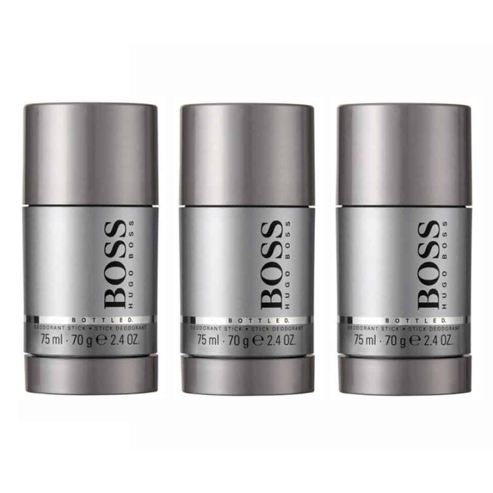 3-pack Hugo Boss Bottled Deostick 75ml ryhmässä KAUNEUS JA TERVEYS / Tuoksut & Parfyymit / Deodorantit / Miesten deodorantit @ TP E-commerce Nordic AB (C00267)