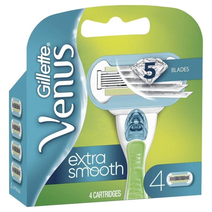 Gillette Venus Extra Smooth Blades 4-pack ryhmässä KAUNEUS JA TERVEYS / Hiukset &Stailaus / Sheivaus ja trimmaus / Partahöylät & Tarvikkeet @ TP E-commerce Nordic AB (C00476)